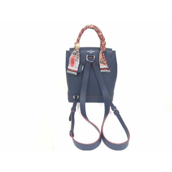 Lock Me Backpack Rucksack Leather Navy Silver Metal BB - Picture 3 of 8